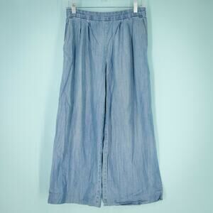 J Crew 0 Wide Leg Crop Chambray Pants